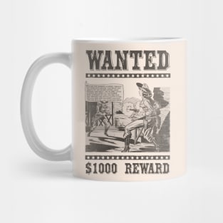 Wild West Retro Cowgirl Cowboy Comic Book Wanted Poster Sepia Mug